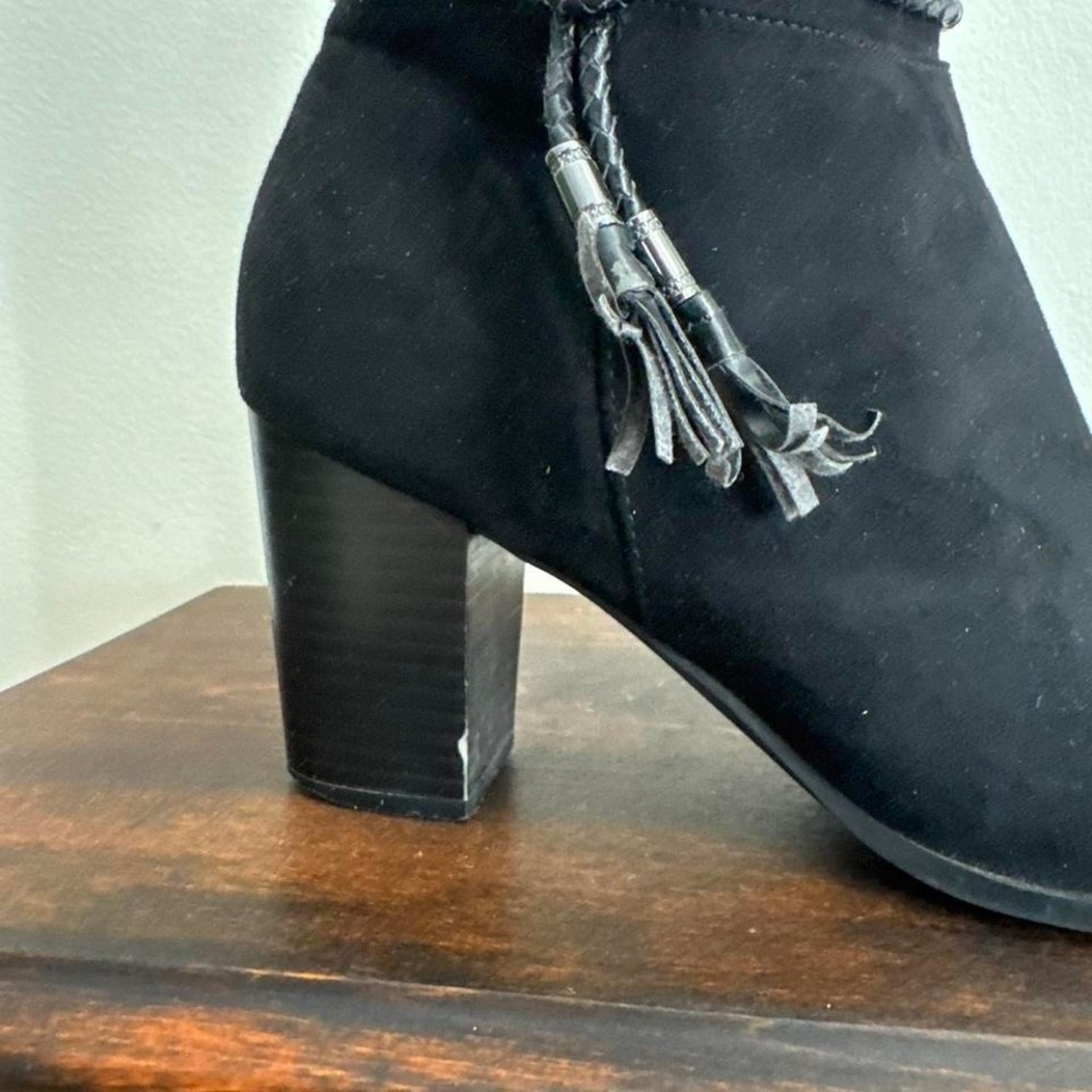 Black Faux Suede‎ Boot Knee High Size 10 - Picture 2 of 7